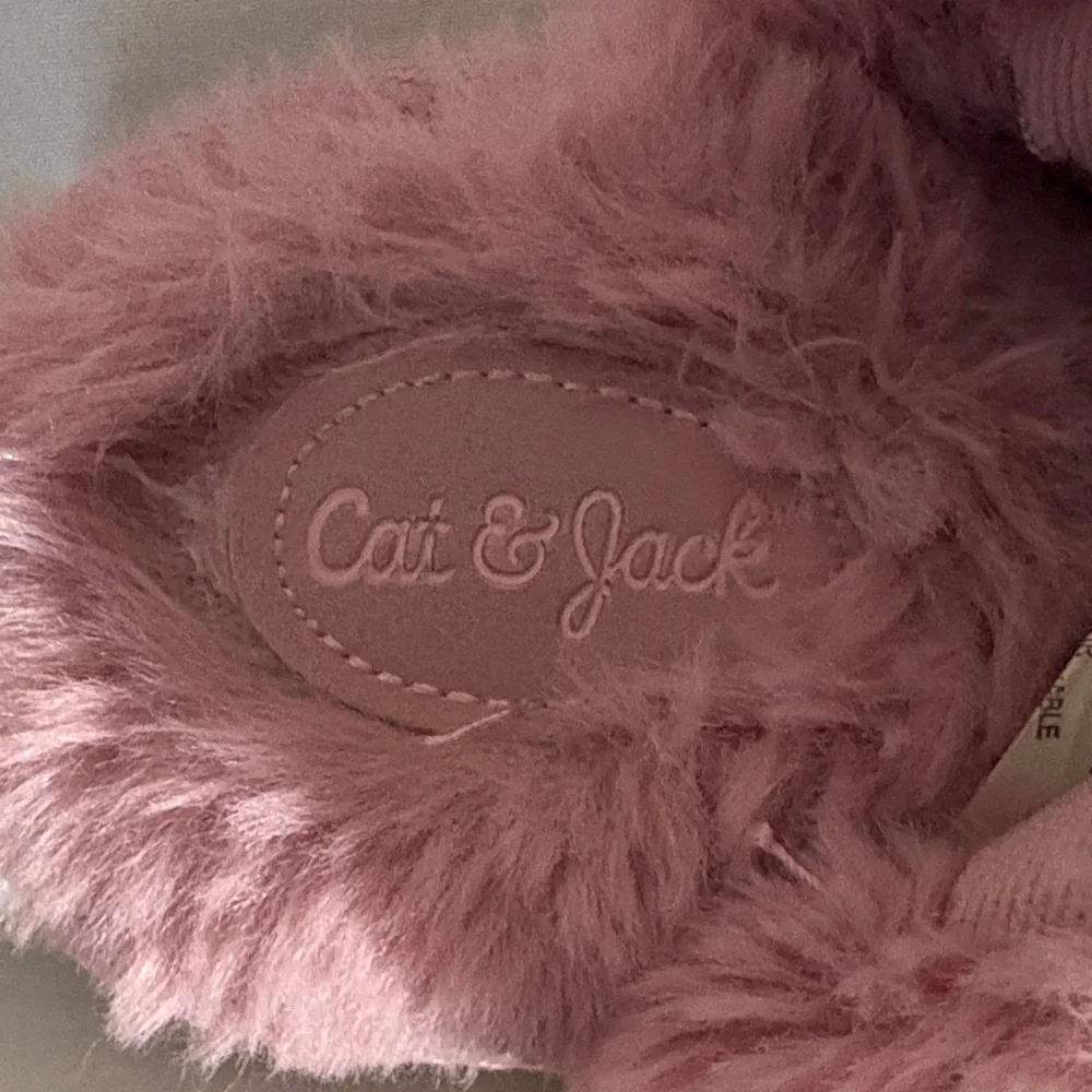 Cat & Jack Toddler Kids Lila Metallic Scoff Slippers in Pink